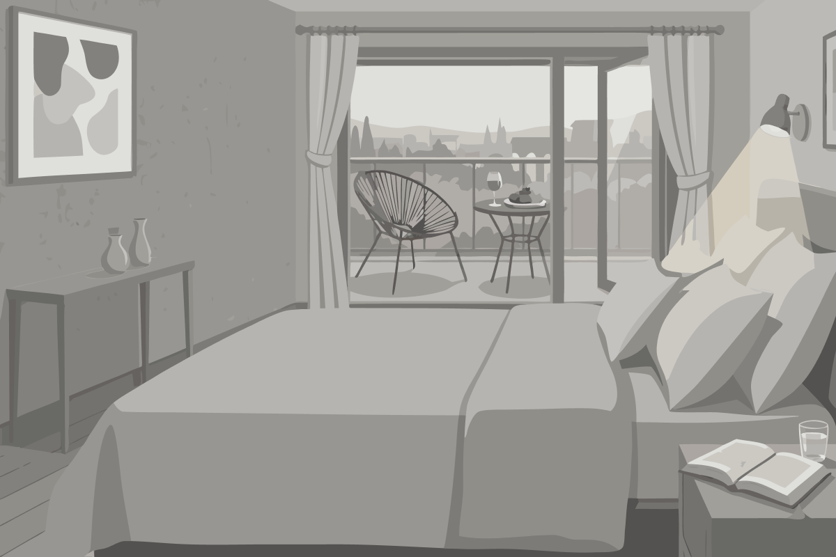 Standard Zweibettzimmer mit Gartenblick